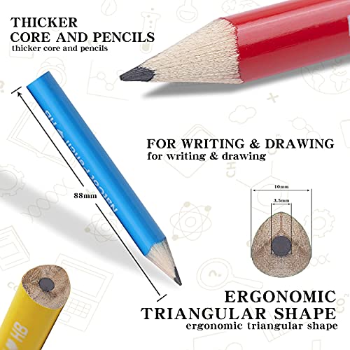 NatCot Triangular Fat Pencil For 2-8 Years Old Kids Use.10 Pencil With Pencil Sharpener And Eraser (Color)