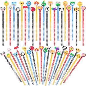 100 pieces assorted colorful cartoon animal pencils wooden pencils novelty cartoon dot &stripe pencils with giant animals eraser for teachers children classrooms and party gifts supplies