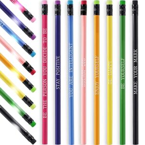 60 pcs inspirational pencils personalized pencils with name cute pencils motivational pencils for student color changing mood pencils heat activated pencils for kids school (multicolor)