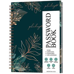 planberry password book – internet address organizer with alphabetical tabs – alphabetized website & computer password keeper – 5.7×7.5″, softcover (green pastures)