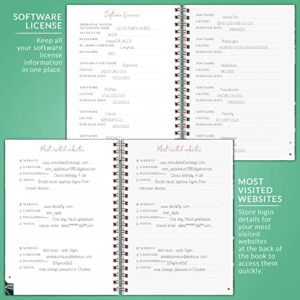 PLANBERRY Password Book – Internet Address Organizer with Alphabetical Tabs – Alphabetized Website & Computer Password Keeper – 5.7x7.5″, Softcover (Green Pastures)