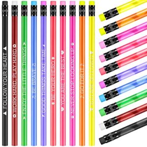 40 pcs color changing mood pencil with motivational sayings inspirational pencils 2b changing pencil heat assorted thermochromic pencils with eraser for student (classic color, motivational style)