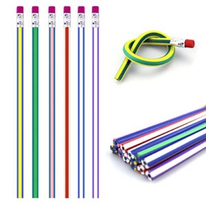 flexible pencils,48 pieces bendy pencils,colorful soft bendable pencils with eraser for students kids as school teachers prizes