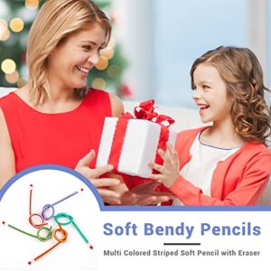 35 PCS Flexible Pencils,Soft Novelty Pencils,Soft Cool Fun Pencil with Erasers for Children's Day Gift,Students,School Prizes,Classroom Supplies