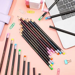 40 Pcs Color Changing Mood Pencil with Motivational Sayings Inspirational Pencils 2b Changing Pencil Heat Assorted Thermochromic Pencils with Eraser for Student (Bright Color, Inspirational Style)