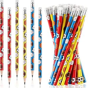 48 pcs sports pencils with eraser for kids ball pencils baseball football basketball soccer pencils sports themed pencils hb boys drawing pencils teacher supplies for classroom student rewards