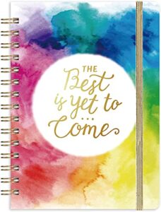 artfan journal/ruled notebook – ruled journal with premium thick paper, 6.4″ x 8.5″, hardcover with back pocket + banded – watercolor
