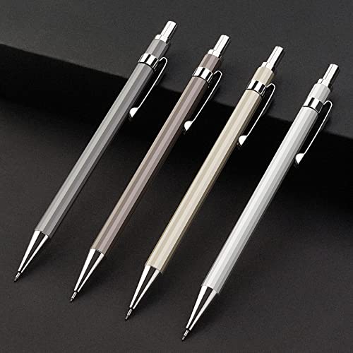 Four Candies 0.5mm Mechanical Pencil Set with Case - 4PCS Metal Mechanical Pencils, 6 Tubes HB #2 Lead Refills, 3PCS 4B Erasers and 9PCS Eraser Refills, Lead Mechanical Pencils for Writing & Drawing