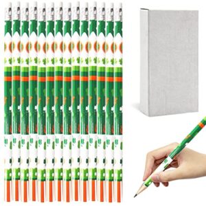 FANCY LAND St. Patrick's Day Pencils 50PCS Wooden Shamrock Pencil Eraser Green Irish Award for Kids Party Supply