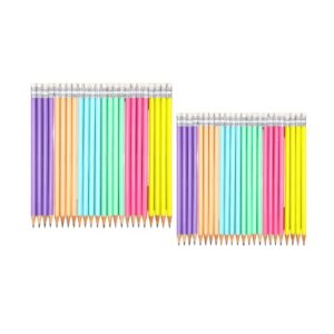 yoobi no. 2 pencils – pre-sharpened pencils in pastel colors, pink, lavender, baby blue, yellow, mint, and peach – fun school supplies for kids, teens & adults – 2 packs of 24#2 pencils