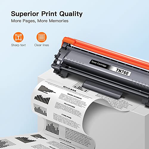 E-Z Ink (TM TN760 Compatible Toner Cartridges Replacement for Brother TN-760 TN730 TN-730 to Use with MFC-L2710DW MFC-L2750DW HL-L2350DW HL-L2370DW HL-L2395DW HL-L2390DW DCP-L2550DW (Black, 2 Pack)