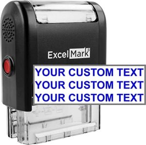custom self-inking stamp – up to 3 lines – 11 color choices and 17 font choices (medium)