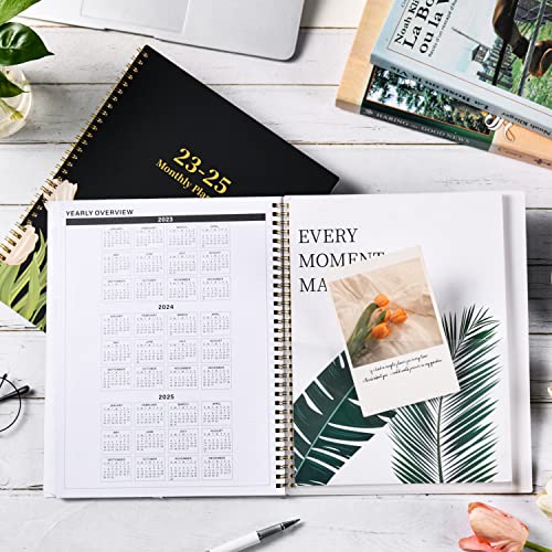 2023-2025 Monthly Planner/Calendar - 2 Year Monthly Planner 2023-2025 from Jul.2023-Jun.2025, 8.5" × 11", 24 Months Planner, Monthly Tabs & Holidays & Note Pages & Double-Side Pocket & Twin-Wire Binding - Tulip