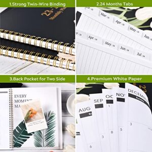 2023-2025 Monthly Planner/Calendar - 2 Year Monthly Planner 2023-2025 from Jul.2023-Jun.2025, 8.5" × 11", 24 Months Planner, Monthly Tabs & Holidays & Note Pages & Double-Side Pocket & Twin-Wire Binding - Tulip