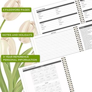 2023-2025 Monthly Planner/Calendar - 2 Year Monthly Planner 2023-2025 from Jul.2023-Jun.2025, 8.5" × 11", 24 Months Planner, Monthly Tabs & Holidays & Note Pages & Double-Side Pocket & Twin-Wire Binding - Tulip