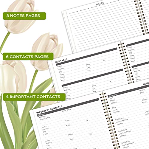 2023-2025 Monthly Planner/Calendar - 2 Year Monthly Planner 2023-2025 from Jul.2023-Jun.2025, 8.5" × 11", 24 Months Planner, Monthly Tabs & Holidays & Note Pages & Double-Side Pocket & Twin-Wire Binding - Tulip