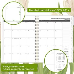 2023-2025 Monthly Planner/Calendar - 2 Year Monthly Planner 2023-2025 from Jul.2023-Jun.2025, 8.5" × 11", 24 Months Planner, Monthly Tabs & Holidays & Note Pages & Double-Side Pocket & Twin-Wire Binding - Tulip