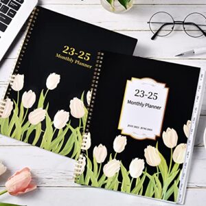 2023-2025 Monthly Planner/Calendar - 2 Year Monthly Planner 2023-2025 from Jul.2023-Jun.2025, 8.5" × 11", 24 Months Planner, Monthly Tabs & Holidays & Note Pages & Double-Side Pocket & Twin-Wire Binding - Tulip