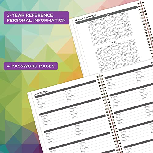 Monthly Planner 2023-2025 - Jul. 2023- Jun. 2025, 2023-2025 Monthly Planner, 9" x 11", 2-Year Monthly Planner with Tabs + PocketThick Paper + Twin-Wire Binding - Dazzle Color Graphics