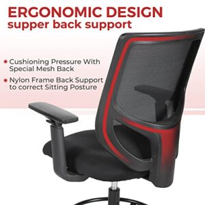 Drafting Chair, Tall Office Chair for Standing Desk, Tall Desk Chair with Adjustable Foot Ring and Armrests, Ergonomic Computer Mesh Chair with Lumbar Support and Adjustable Height，Black