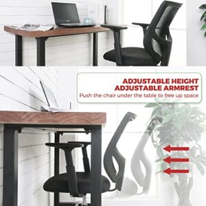 Drafting Chair, Tall Office Chair for Standing Desk, Tall Desk Chair with Adjustable Foot Ring and Armrests, Ergonomic Computer Mesh Chair with Lumbar Support and Adjustable Height，Black