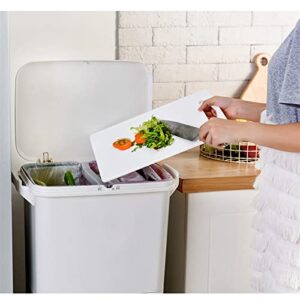 taimowei 42L Waste Bin Trash Can Dustbins Wheel Pedal Type with Lid 3-Layer Paper Basket Kitchen 42X28.2X112.2CM