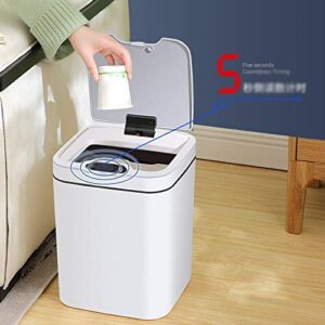 WENLII Automatic Intelligent Induction Trash Can Household Kitchen Bedroom Bathroom Trash Plastic Bin 12L