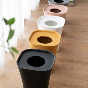 UNNIQ Trash can, Garbage Bin Household PP Material Trash Bin with Gland Placed in The Living Room Kitchen Bedroom (Color : Black)