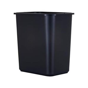 united solutions 13 quart / 3.25 gallon space-efficient trash wastebasket, fits under desk and narrow spaces in commercial office, kitchen, home office, and dorm, easy to clean, black