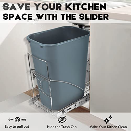 Aismio Pull Out Trash Can Under Cabinet, Kitchen Adjustable Sliding Waste Bin Frame, Cabinet Garbage Can Pull Out for Kitchen Under Counter, Trash Can Not Included