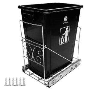 luvitory pull out trash can under cabinet, under sink trash can, adjustable cabinet trash can pull out kit, cabinet garbage shelf pull out for kitchen counter-trash can not included