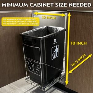 Luvitory Pull Out Trash Can Under Cabinet, Under Sink Trash Can, Adjustable Cabinet Trash Can Pull Out Kit, Cabinet Garbage Shelf Pull Out for Kitchen Counter-Trash Can Not Included