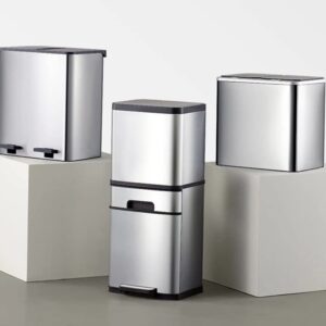 LYSLDH Recycling Kitchen Trash Can Double Dry Wet Separation Rubbish Bin Bathroom Storage Drawers