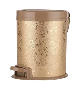 trash bin trash can wastebasket round bathroom step trash can, durable steel pedal garbage bin dual buckets with soft close step garbage can waste bin (color : onecolor, size : 8l/2.1gallon)