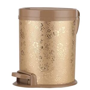 Trash Bin Trash Can Wastebasket Round Bathroom Step Trash Can, Durable Steel Pedal Garbage Bin Dual Buckets with Soft Close Step Garbage Can Waste Bin (Color : OneColor, Size : 8l/2.1gallon)