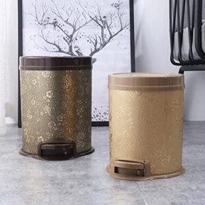 Trash Bin Trash Can Wastebasket Round Bathroom Step Trash Can, Durable Steel Pedal Garbage Bin Dual Buckets with Soft Close Step Garbage Can Waste Bin (Color : OneColor, Size : 8l/2.1gallon)