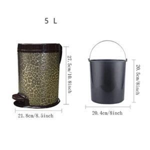 Trash Bin Trash Can Wastebasket Round Bathroom Step Trash Can, Durable Steel Pedal Garbage Bin Dual Buckets with Soft Close Step Garbage Can Waste Bin (Color : OneColor, Size : 8l/2.1gallon)