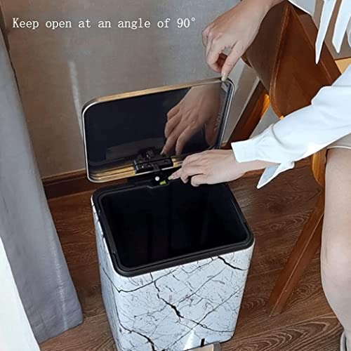 Trash Bin Trash Can Wastebasket Rubbish Recycle Bins Stainless Steel+PU Step Trash Can with Plastic Inner Buckets with Soft Close Lid,Foot Pedal Garbage Can Waste Bin (Color : OneColor, Size : 30L/7