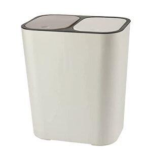 trash bin trash can wastebasket waste bucket ashcan bin household sorting trash can ouble compartments recycling bin with 2 lids garbage can waste bin (color : onecolor, size : 29 * 21 * 33cm)