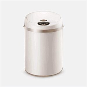 zyjbm smart induction trash can drum-shaped automatic trash can with lid stainless steel household trash can for living room kitchen bathroom trash can (color : e, size : 12l)