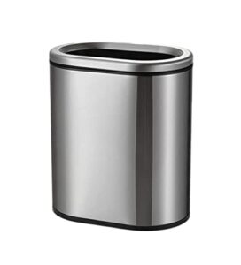 trash bin trash can wastebasket rectangular stainless steel trash can for bathrooms powder rooms kitchens office garbage can waste bin (color : onecolor, size : 12l)
