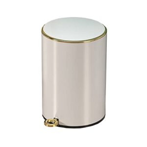 dypasa smart trash can pedal trash can creative household living room bedroom stainless steel garbage bin bathroom kitchen pedal trash can with lid,6l 8 l bathroom trash can (color : white gold 6l)