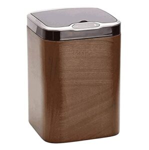 trash bin trash can wastebasket smart trash can electric induction smart square solid wood trash can with pressure ring for home garbage can waste bin