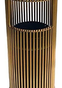 SCUUBE Trash Bin Trash Can Wastebasket Stainless Steel Trash Can with Inner Barrel Standing Ashtray Bucket Waste Can Hotel Bathroom Outdoor Office Recycling Bin Garbage Can Waste Bin (Color : A-Gold)