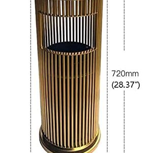 SCUUBE Trash Bin Trash Can Wastebasket Stainless Steel Trash Can with Inner Barrel Standing Ashtray Bucket Waste Can Hotel Bathroom Outdoor Office Recycling Bin Garbage Can Waste Bin (Color : A-Gold)