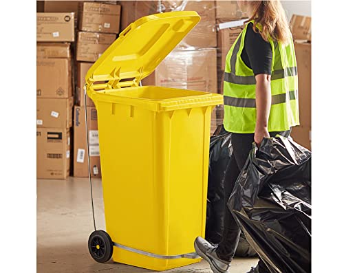 Zedfire Garbage Can, Trash Bin, Waste Bin, Kitchen Trash Cans, Heavy Duty Commercial Trash Cans, Indoor Trash Can, Recycling Bins, Plastic Trash Can - 64 Gallon, Yellow Rectangular Step-On Trash Can