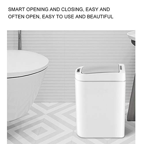 WENLII 7L Home Intelligent Trash Can Automatic Induction Electric Waste Bins Kick Barrel Battery Version Trash Can for Kitchen Bathroom