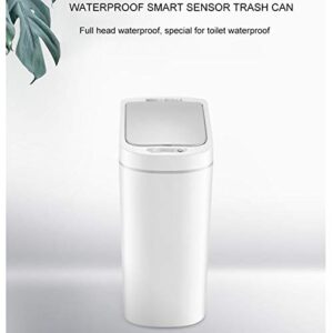 WENLII 7L Home Intelligent Trash Can Automatic Induction Electric Waste Bins Kick Barrel Battery Version Trash Can for Kitchen Bathroom