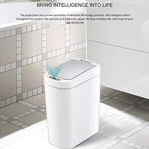 WENLII 7L Home Intelligent Trash Can Automatic Induction Electric Waste Bins Kick Barrel Battery Version Trash Can for Kitchen Bathroom