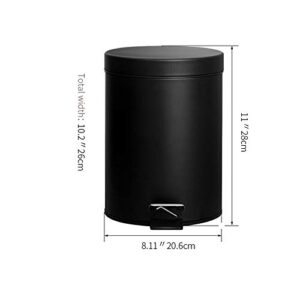 UNNIQ Trash can, 5L Iron Round Dustbin Bins Foot Pedal Waste Bin Metal Garbage Can Removable Inner Bucket for Home Kitchen